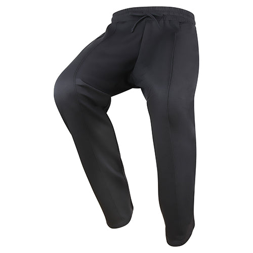 Jersey pants, black, with zipper and pleated10318