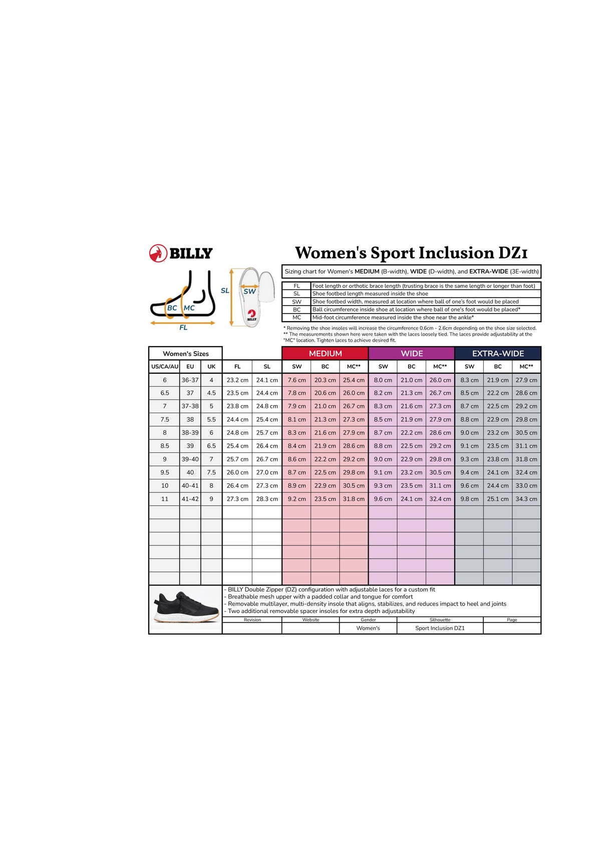 Billy Footwear Sport Inclusion,DZ, weit/extraweit navy/pink BW26184-410