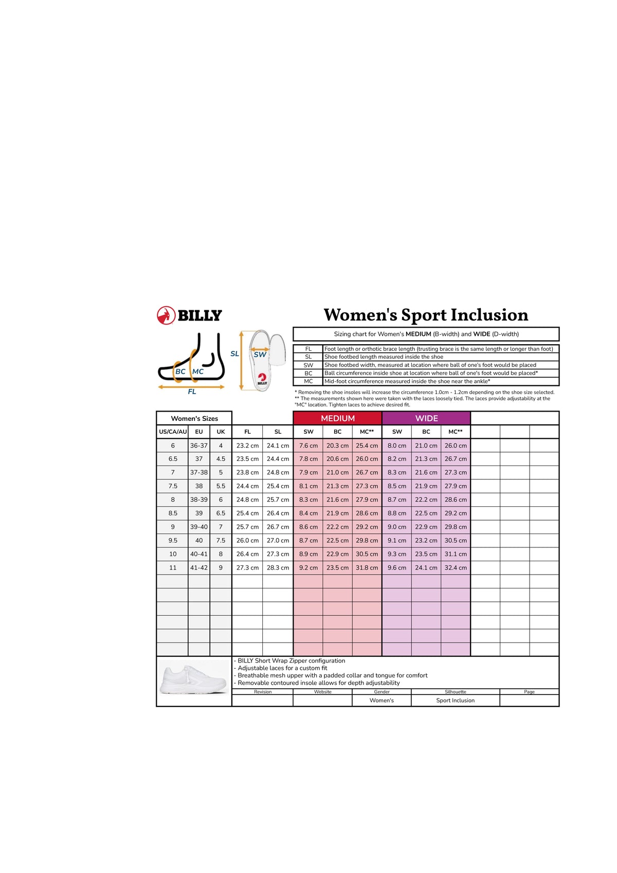 Billy Footwear Inclusion normal/weit weiß BW24171-100