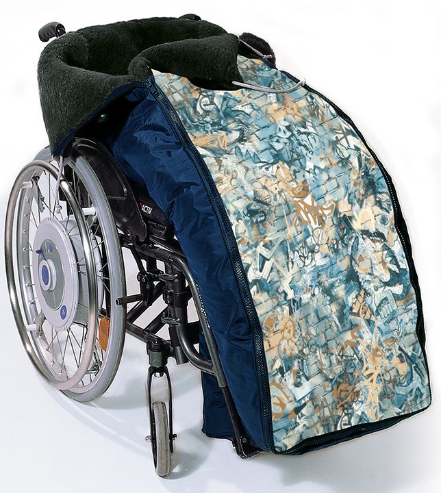 Foot bag, lined with lambskin, navy blue 7411