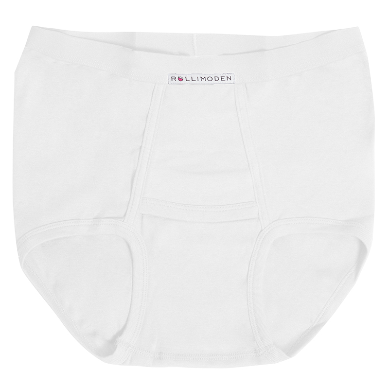 Men's briefs vertical fly - open both sides, white 4397