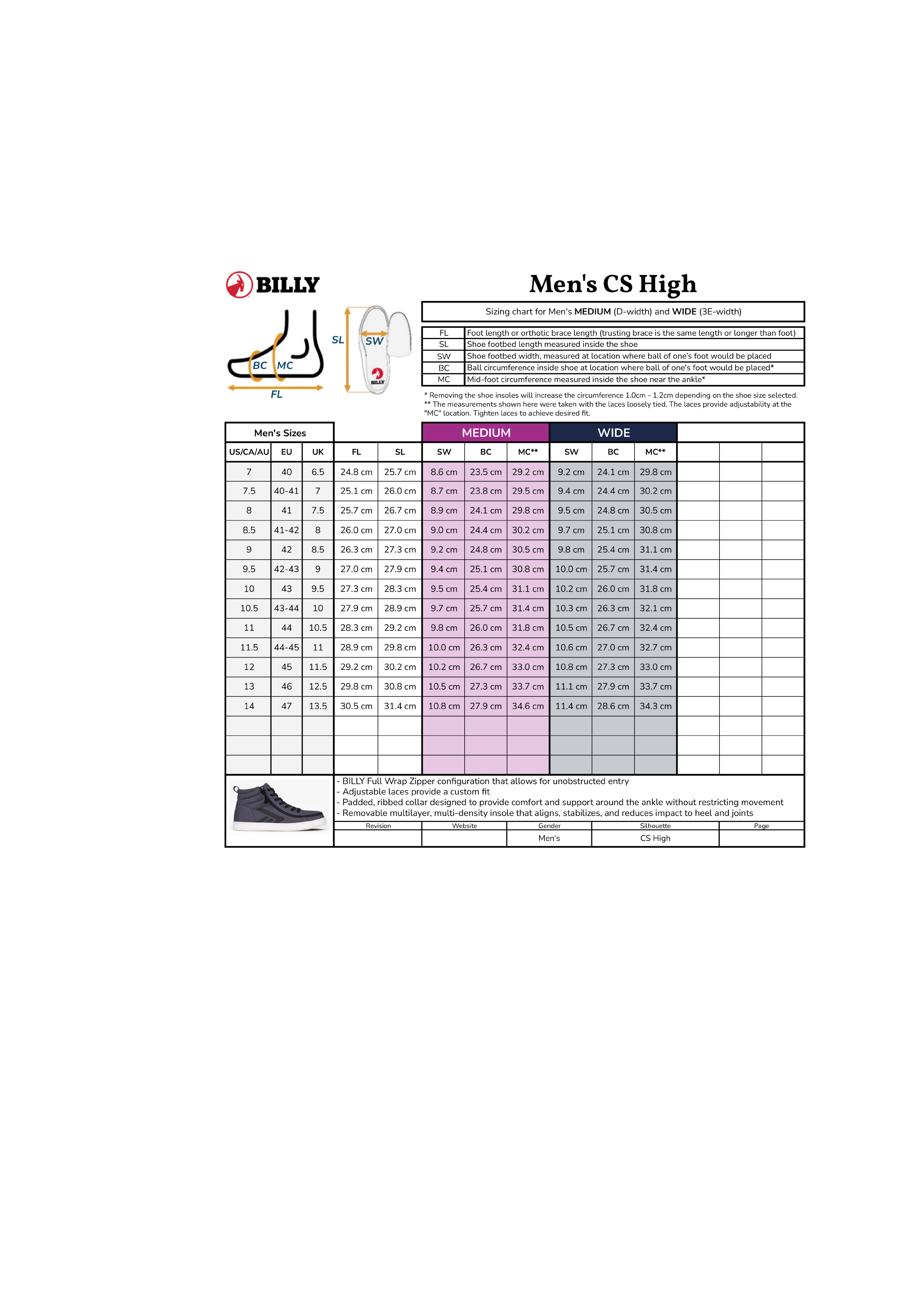 BILLY CS Sneaker wide Wine/White BM24170-930 43 wide