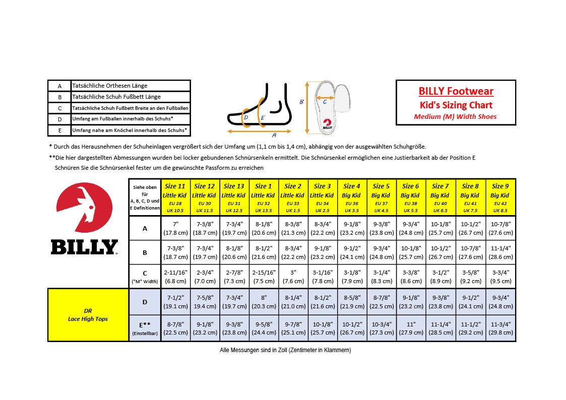 BILLY D/R Classic High Top Canvas Red 12,5-extra wide