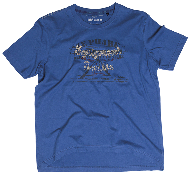 Men's shirt, short-sleeved blue 30058