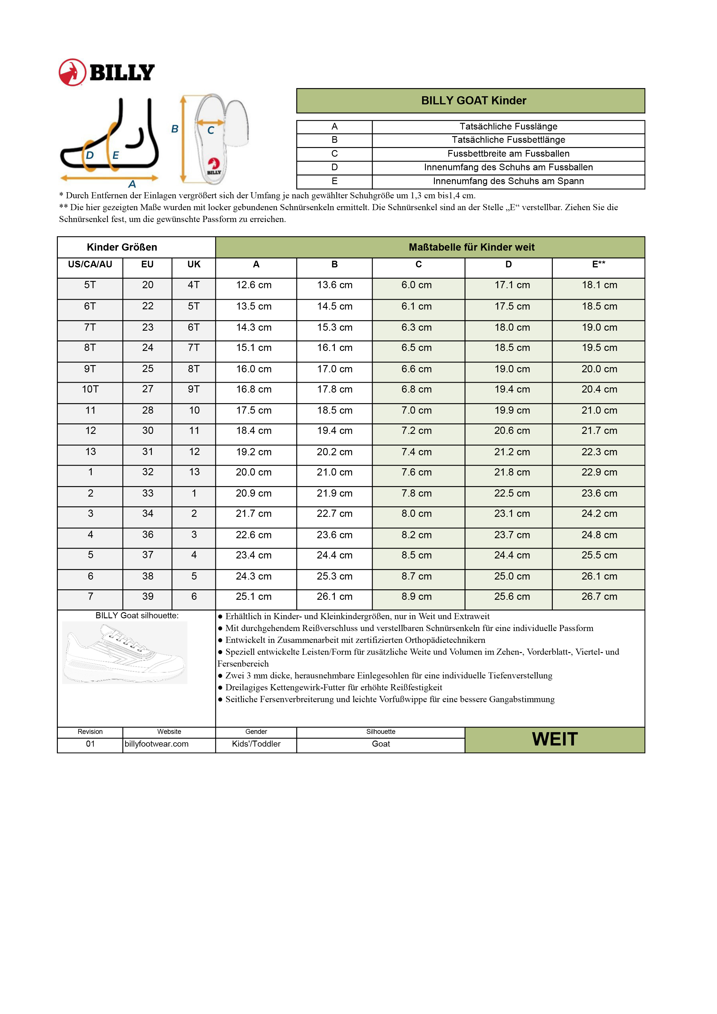Billy Orthoflex Wide grey  BT23157-021 27 wide