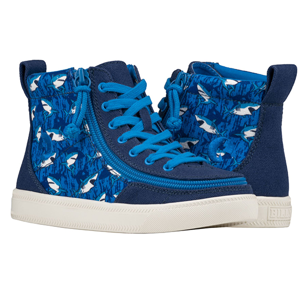 BILLY Footwear Classic Kinderschuh hoch blaue Haie BK20300-460 34 normal