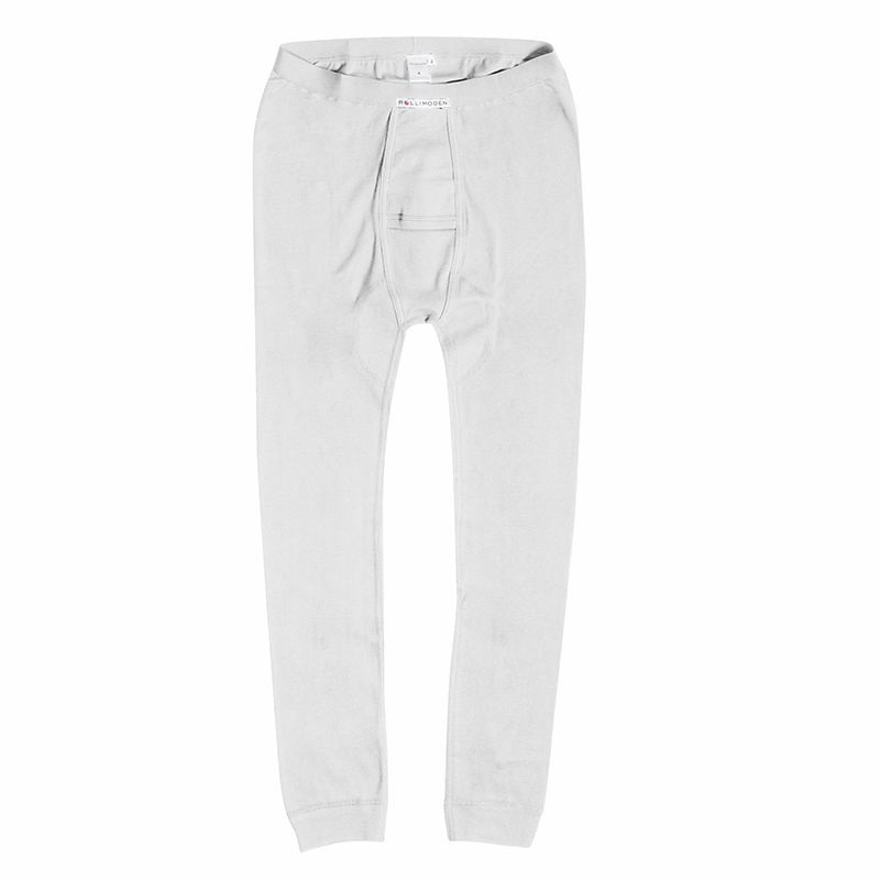 Men's long johns with horizontal fly, white 4650