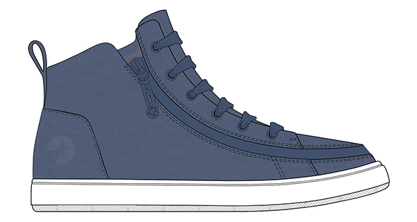 BILLY Sneaker Lace Mid Top Canvas Beach Blue BW22135-420 41,5 wide