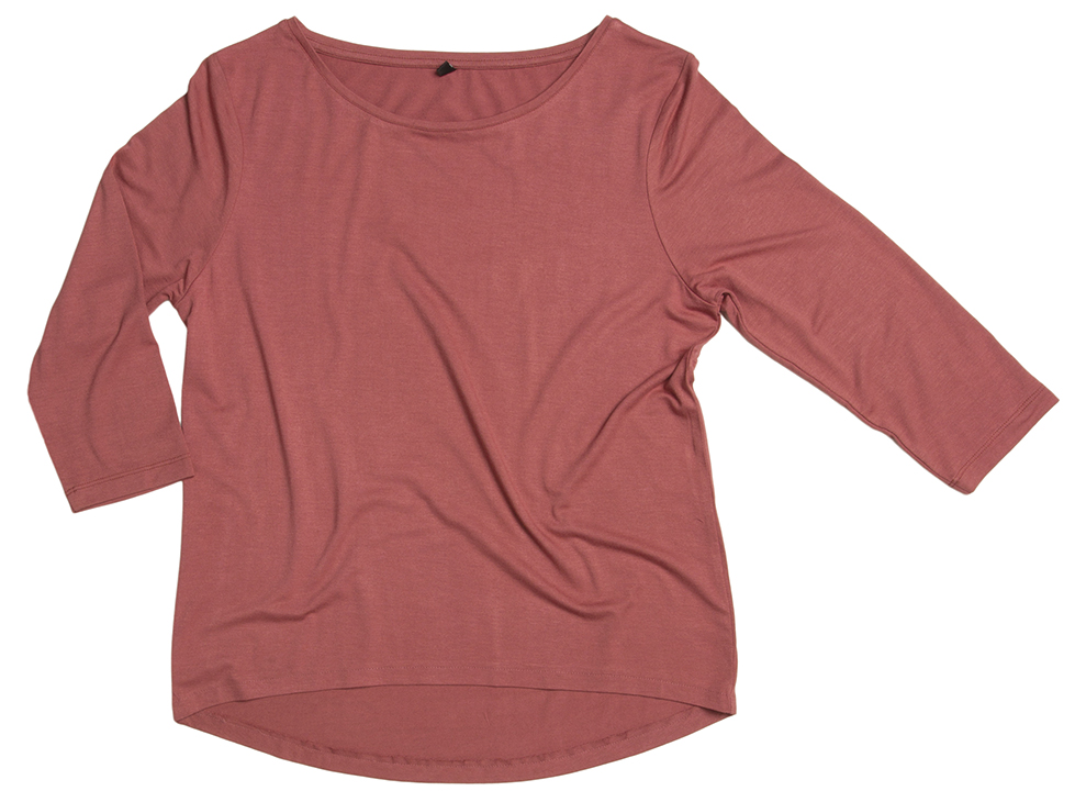 Women Shirt 3/4 sleeved, berry 30056