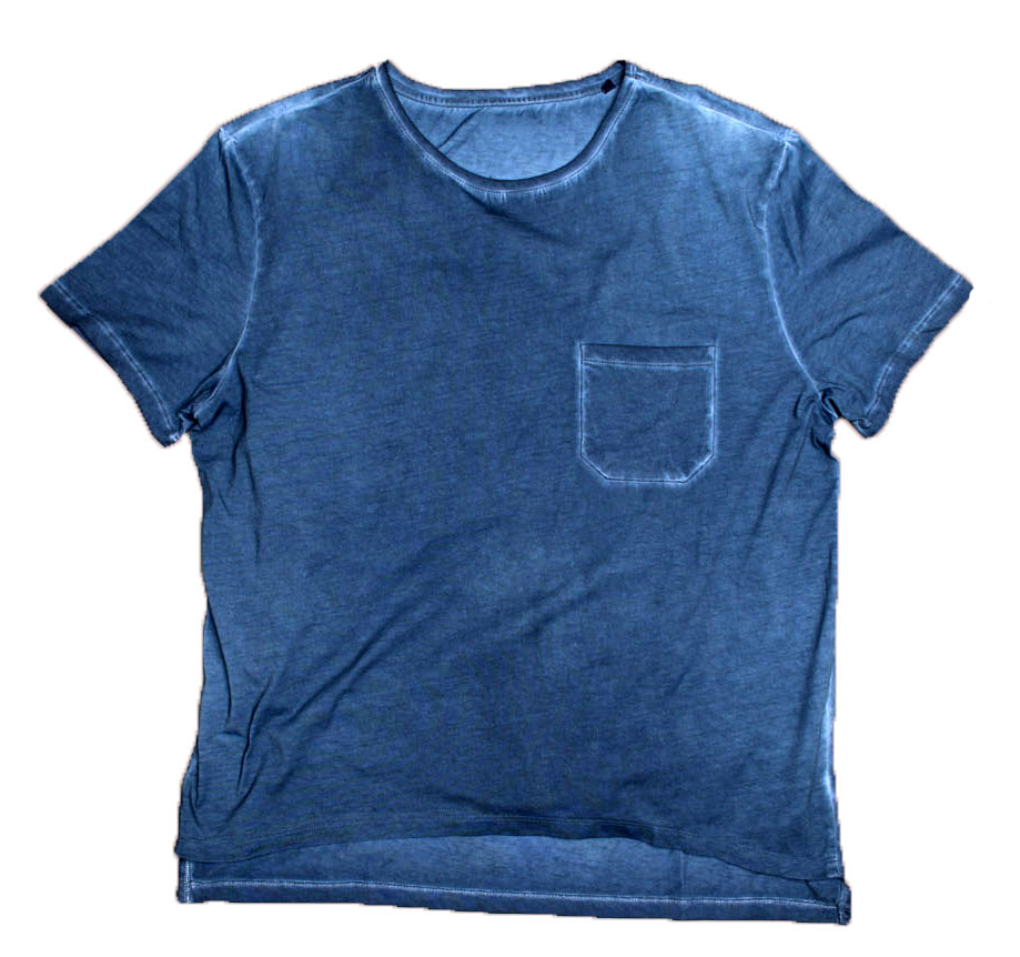 Men's shirt, short-sleeved, blue 30061