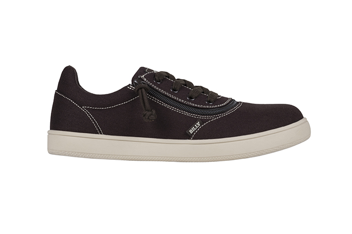 BILLY Sneaker II Low Profile Canvas Dark Brown/White Stitch BM22128-201 47 wide