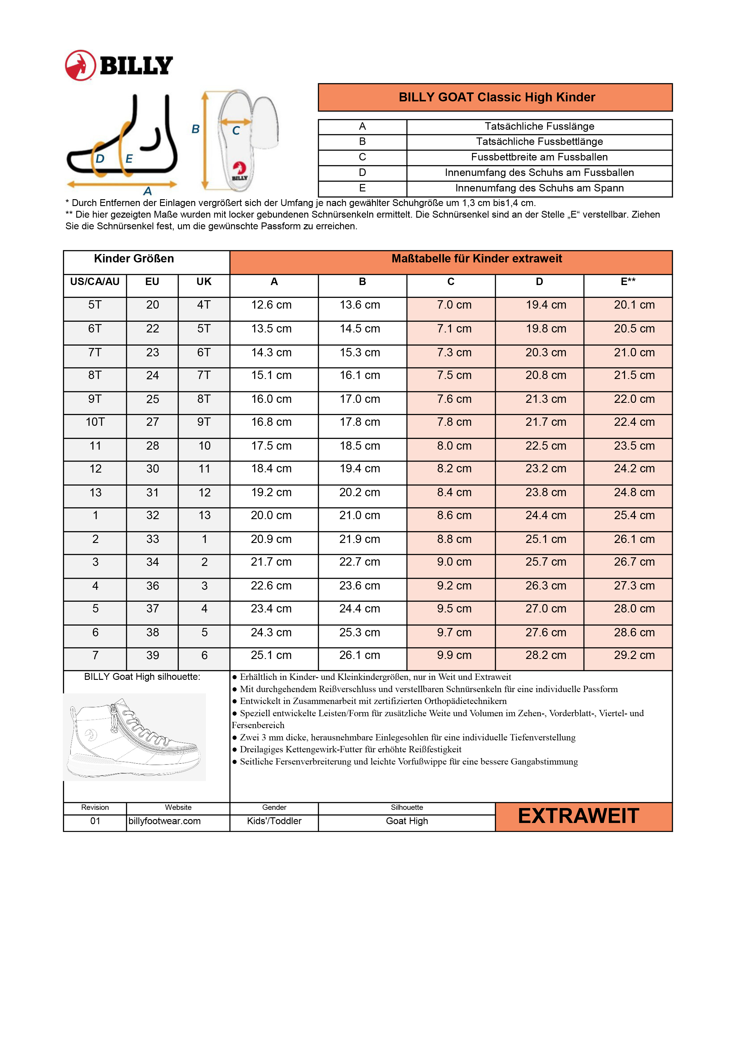 BILLY Orthoflex Rugged DZ weit/extraweit schwarz BK25166-002 39 wide