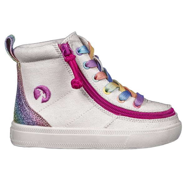 Toddler White Rainbow / White Canvas BILLY Classic Lace, high 27-medium