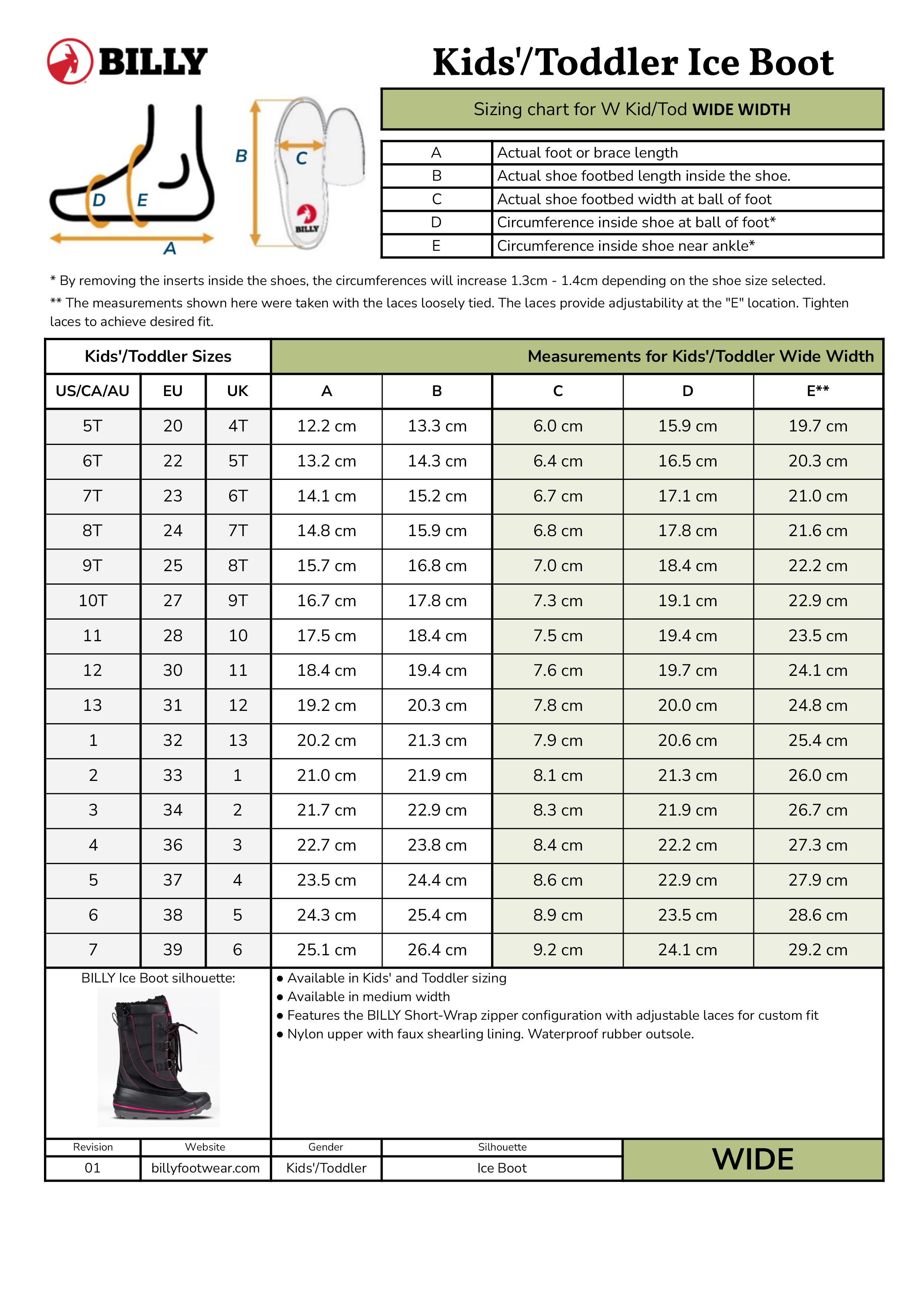 BILLY Footwear Ice Boot Wide Black BK25383-001 6 wide