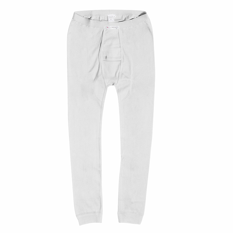 Men's long johns with horizontal fly, white 4650