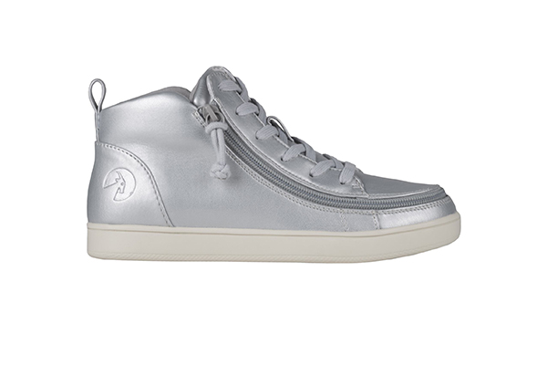 BILLY Sneaker Lace Mid Top PU Medium Wide Silver Grey Metallic BW22135-040 7,5-medium