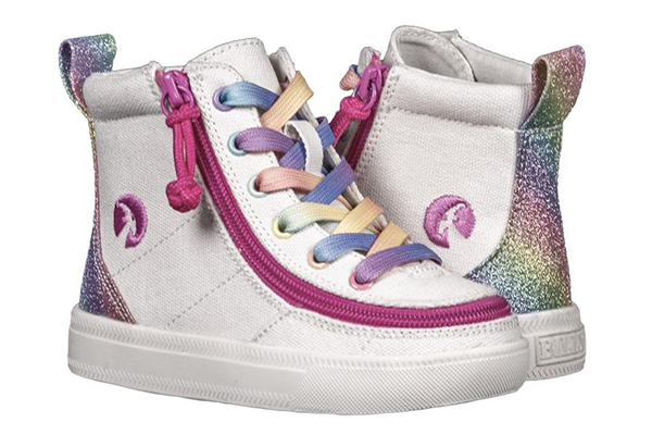 Toddler White Rainbow / White Canvas BILLY Classic Lace, high 27-medium