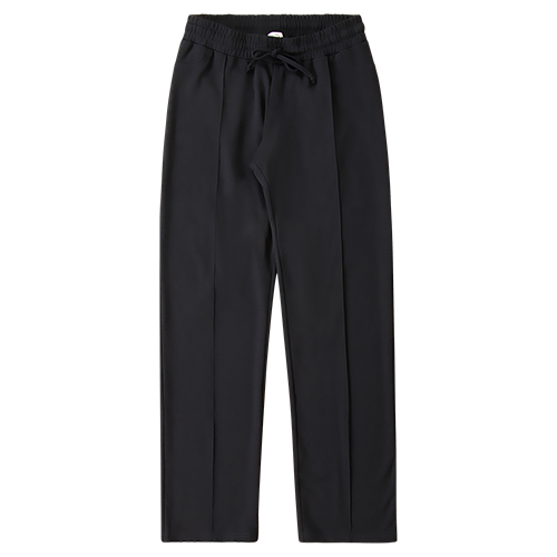 Jersey pants, black, with zipper and pleated10318 S